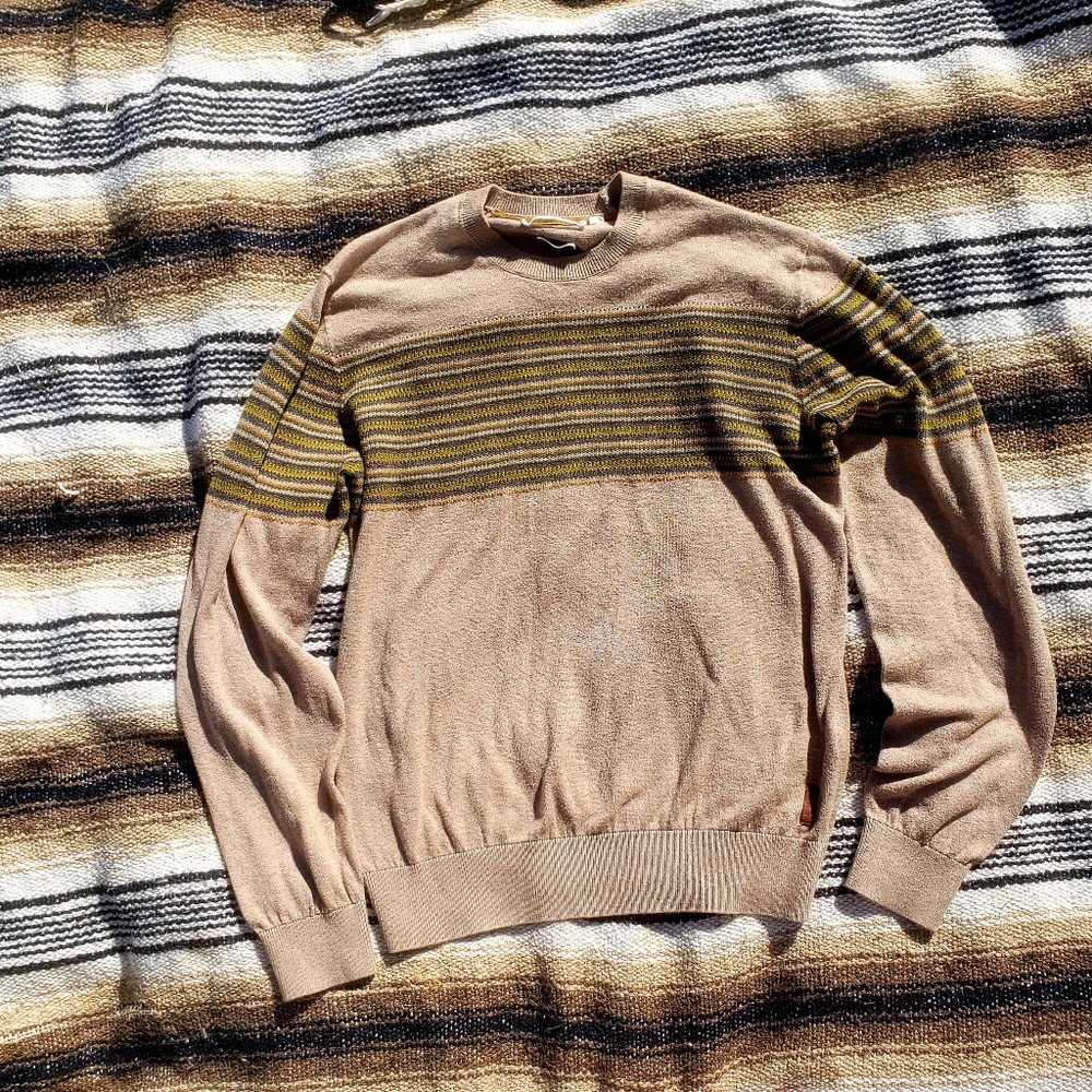 Ben Sherman Crewmeck Striped Soft Cashmere Cotton Blend